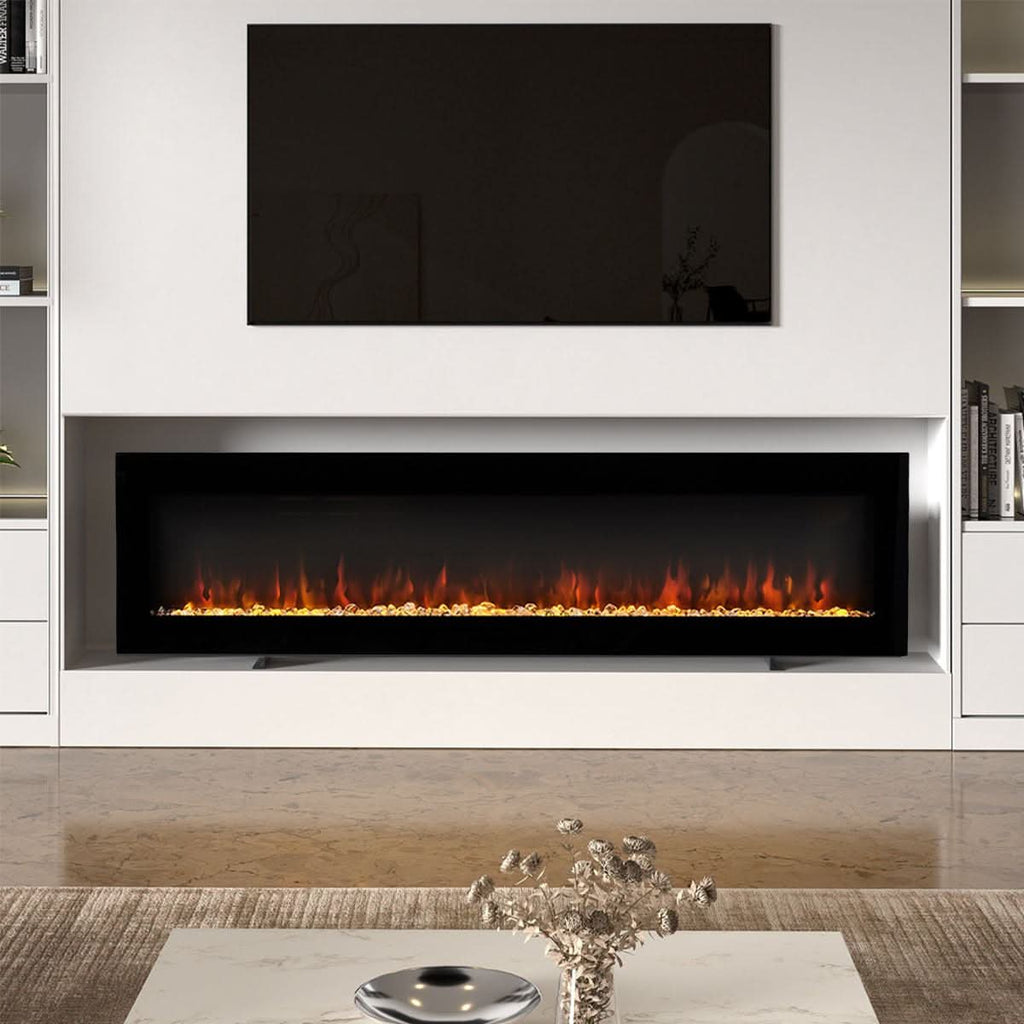 40/50/60/70/80 Inch Electric Fireplace 12 Colour LED Flame Effect Heater with Remote Control