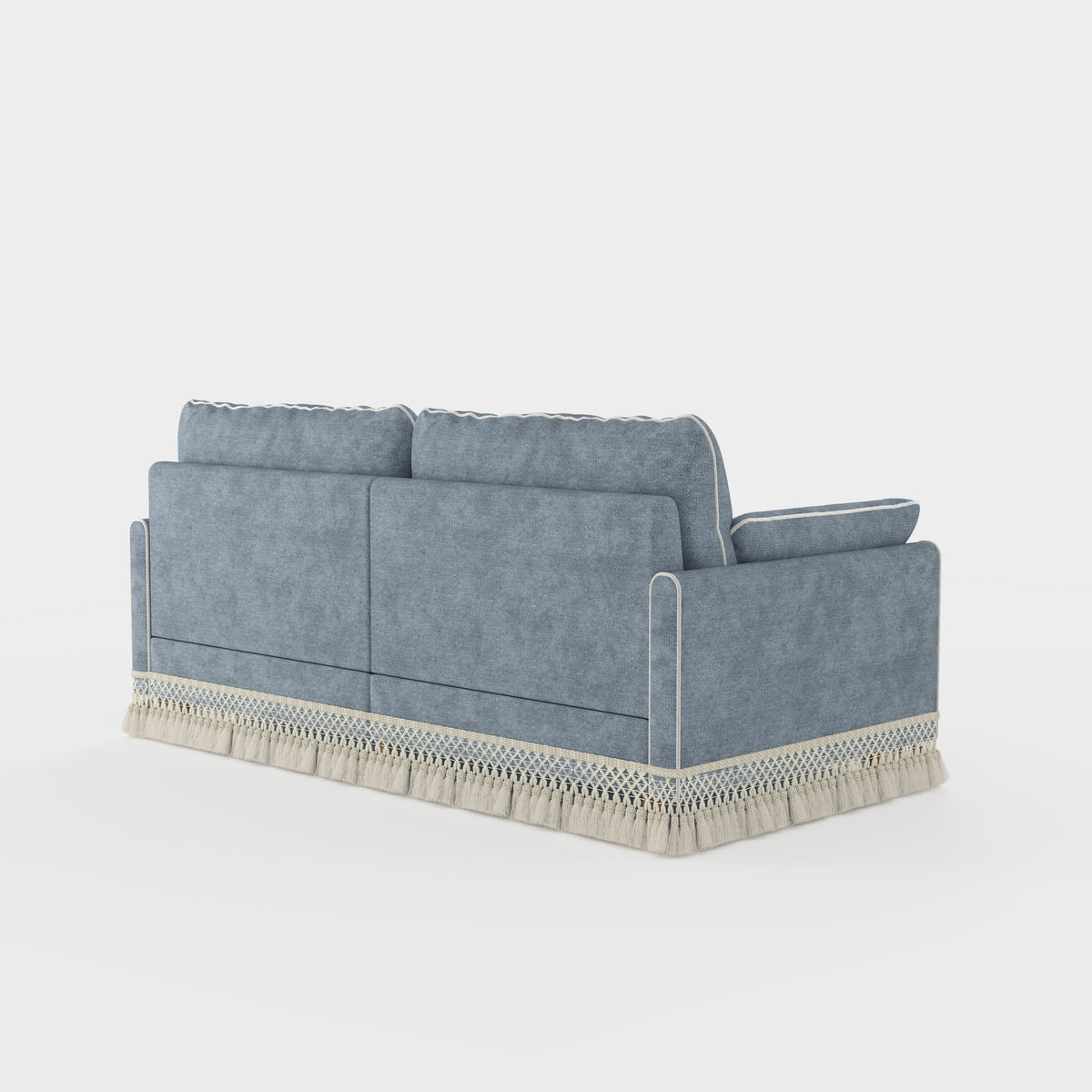 Cotton Linen Detachable Modular Sofa with Fringed Trim
