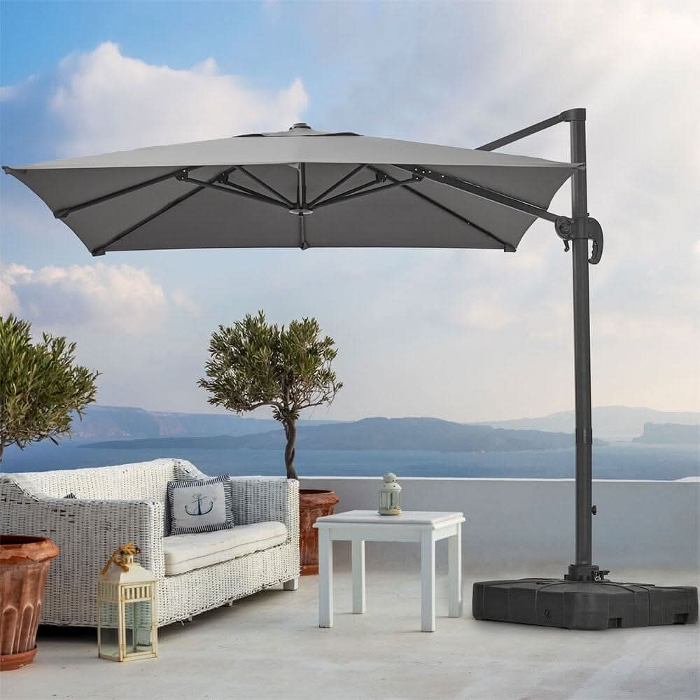 2.5M Cantilever Parasol Grey with Base for Garden