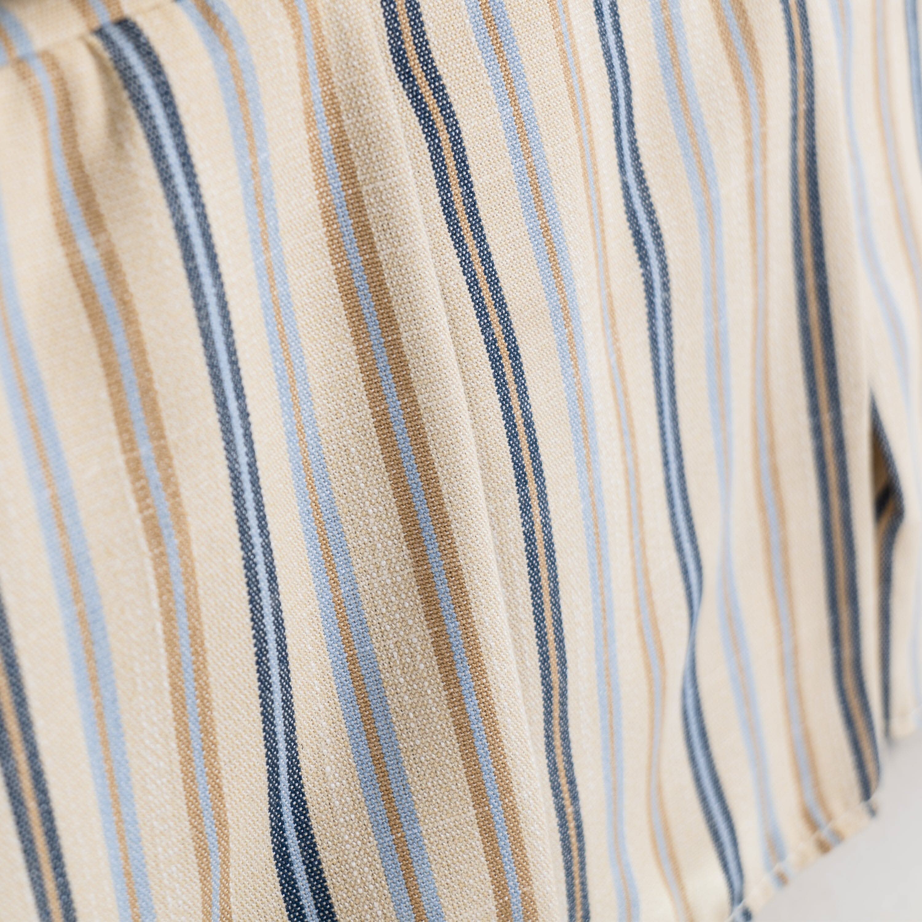 Cottonfy Blue Pinstripe 3 Seater Sofa with Removable Covers