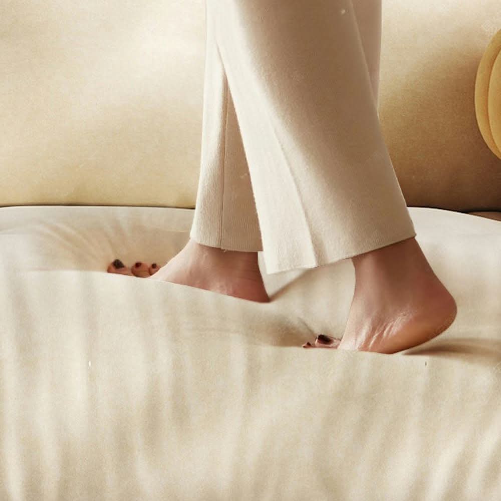 Cottonfy Solid Wood Folding Sofa Bed with Sleeper Chaise