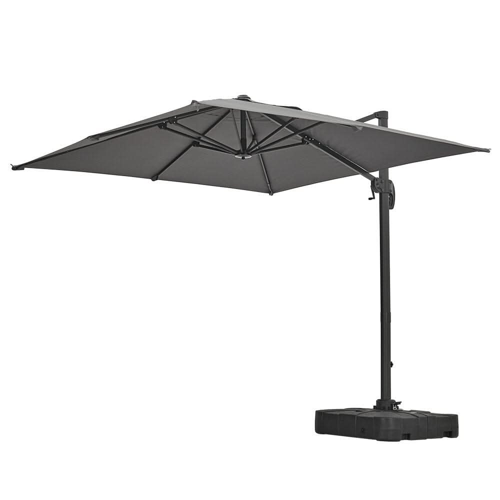 2.5M Cantilever Parasol Grey with Base for Garden