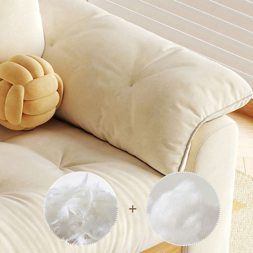 Cottonfy Solid Wood Folding Sofa Bed with Sleeper Chaise