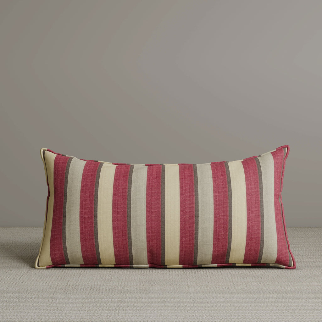 Exclusive Waist Cushion in Red Striped Cotton Linen, 56*27*12 CM