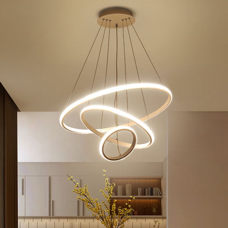 Modern LED Pendant with 3 Circle Rings - Dimmable