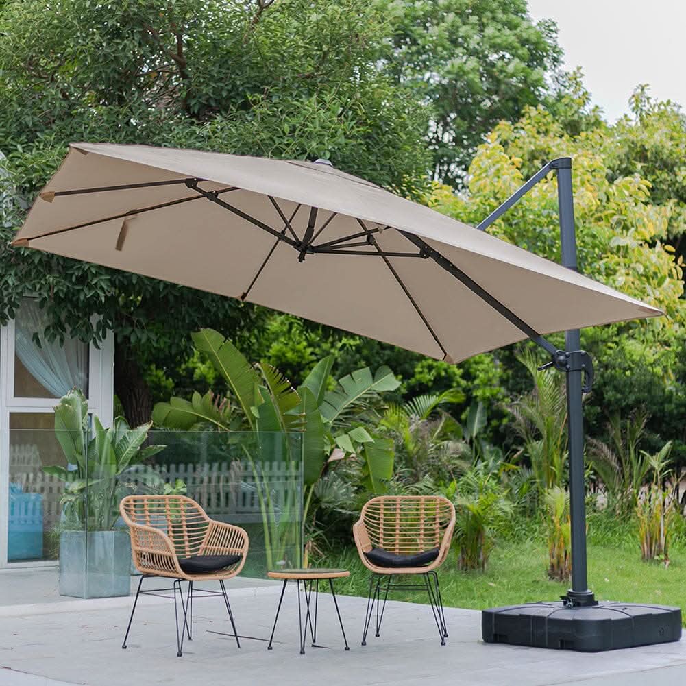 3 x 3M Wide Garden Parasol Outdoor Hanging UV Resistant and Waterproof Umbrella for Patio