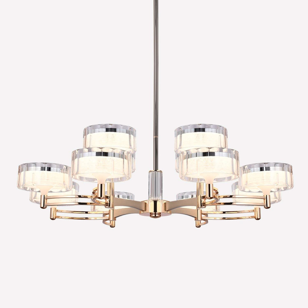 Lightsin Luxury Metal Chandelier for Living Room with Tri-Colour Lighting Options