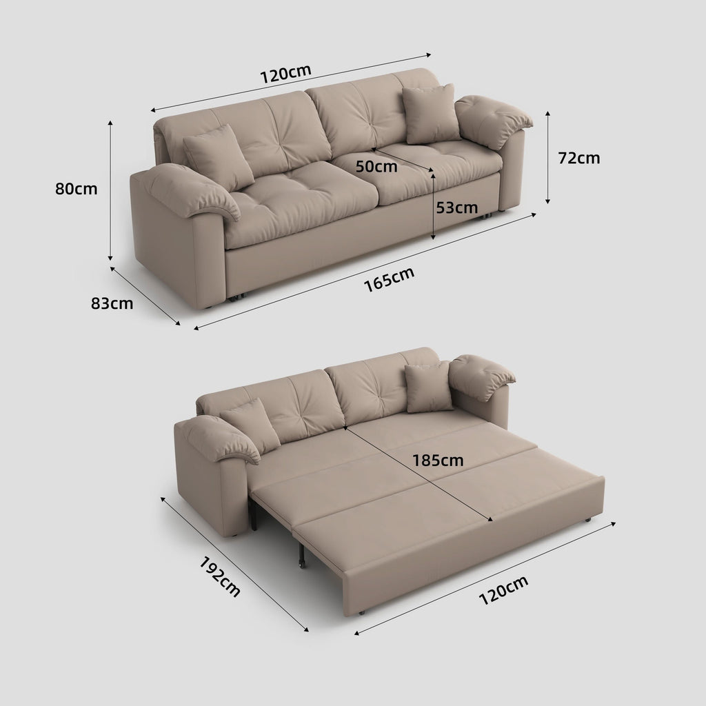Cottonfy Multifunctional Sleeper 3 Seater Sofa Bed with Storage Space