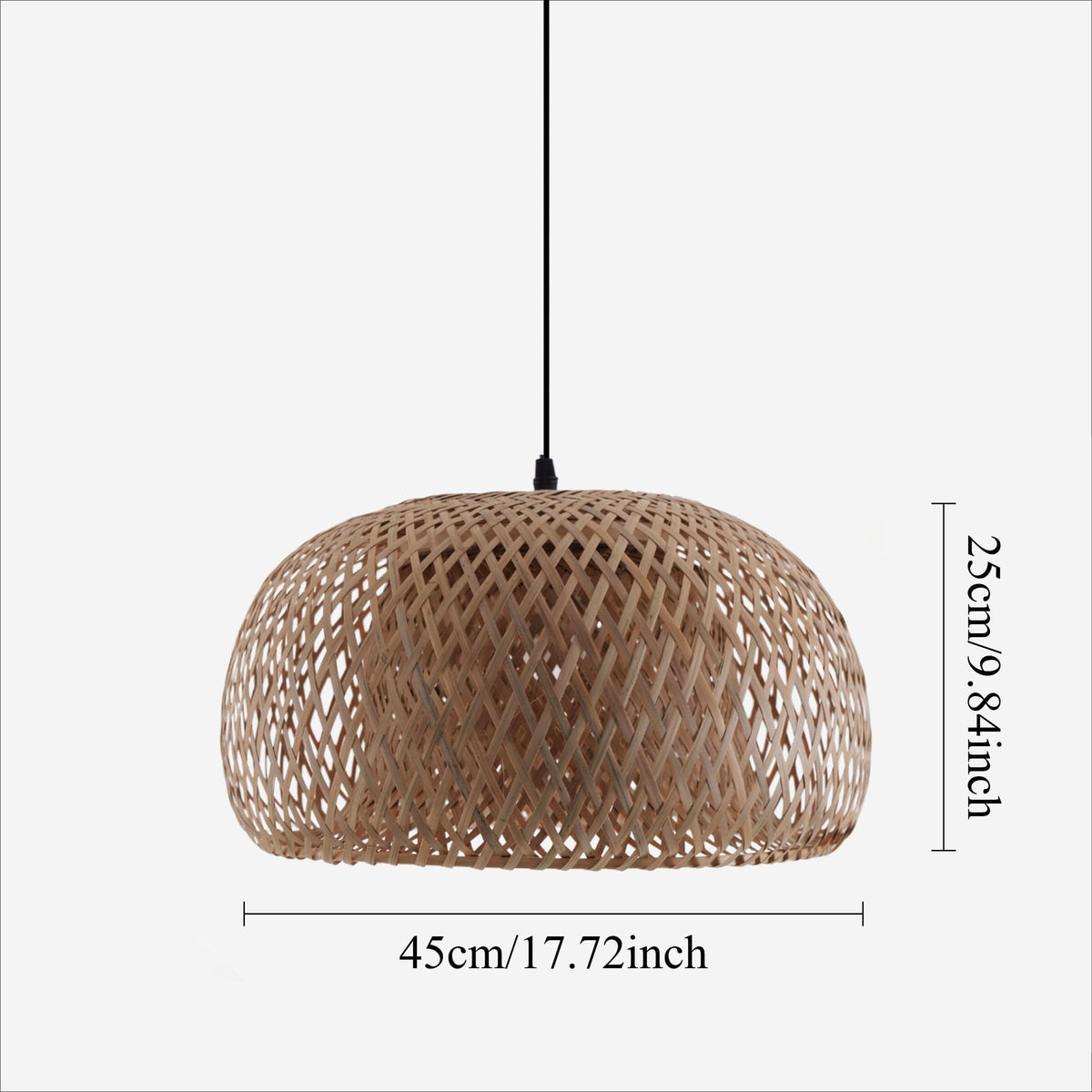 Lightsin Vintage Handwoven Bamboo Dome Pendant Light
