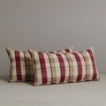 ‍Exclusive Waist Cushion in Red Checkered Cotton Linen, 56*27*12 CM (100% off)