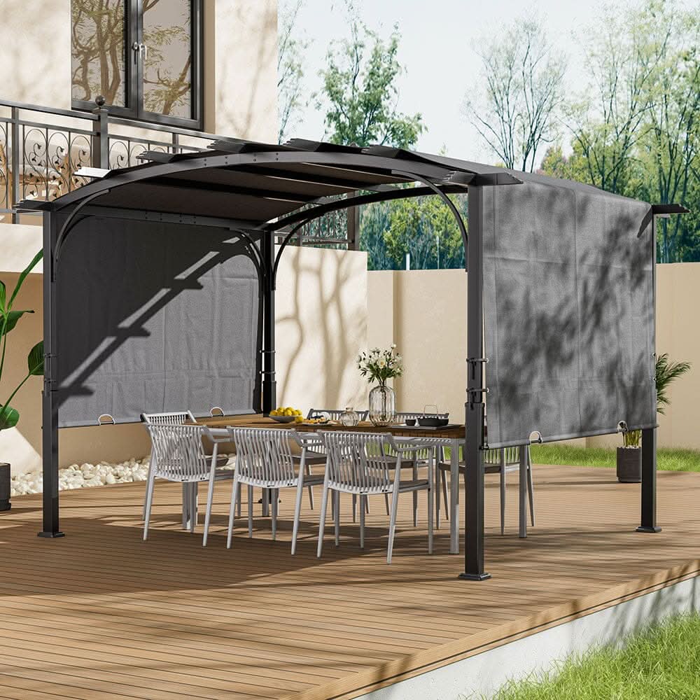 9ft Outdoor Gazebo Exquisite Summer Dark Grey Curved