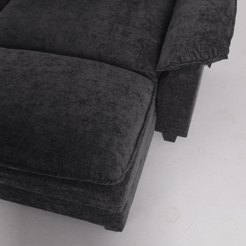 Modular Sofa Set with Chenille Upholstery and Wooden Frame
