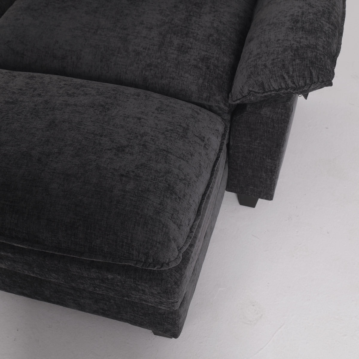 Modular Sofa Set with Chenille Upholstery and Wooden Frame