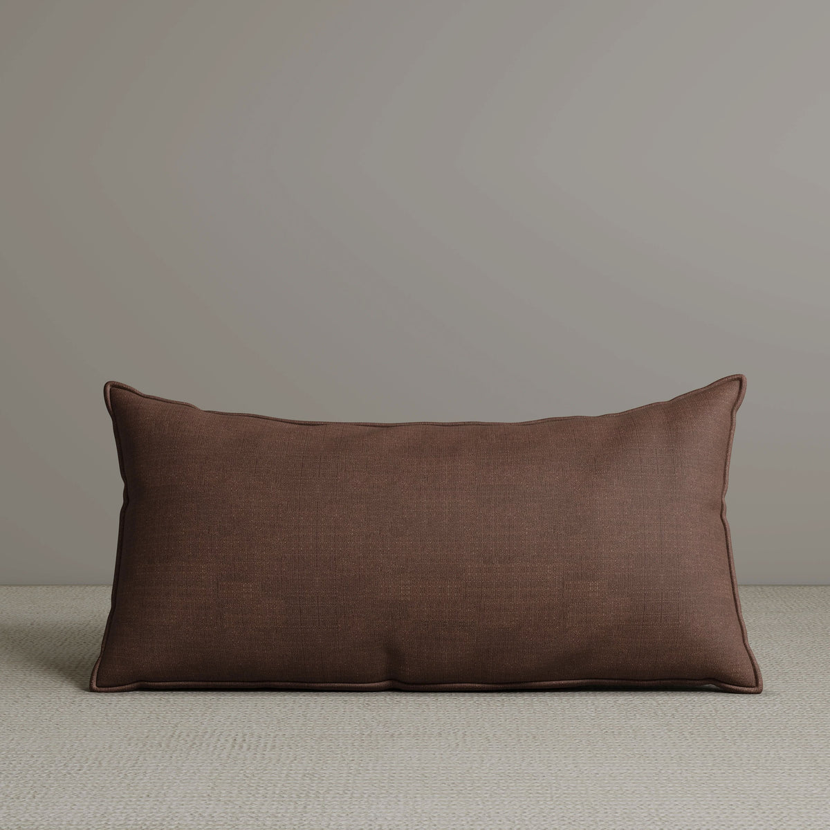 Exclusive Waist Cushion in Dark Brown Cotton Linen, 56*27*12 CM