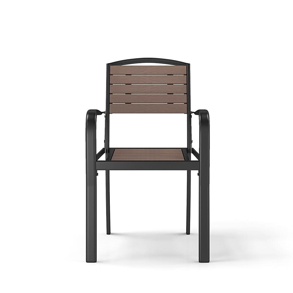 Set of 2/4 Garden Dining Armchairs with Metal Legs