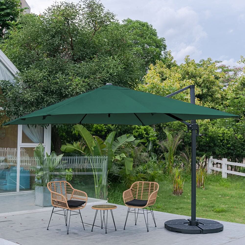 3 x 3 m Square Cantilever Parasol Outdoor Hanging Umbrella for Garden and Patio