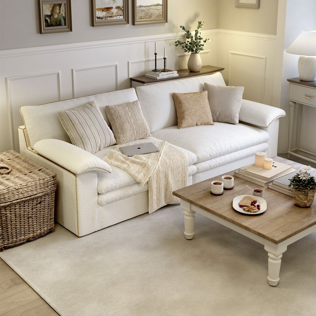Cottonfy Stylish Lambswool Sofa with Detachable Design