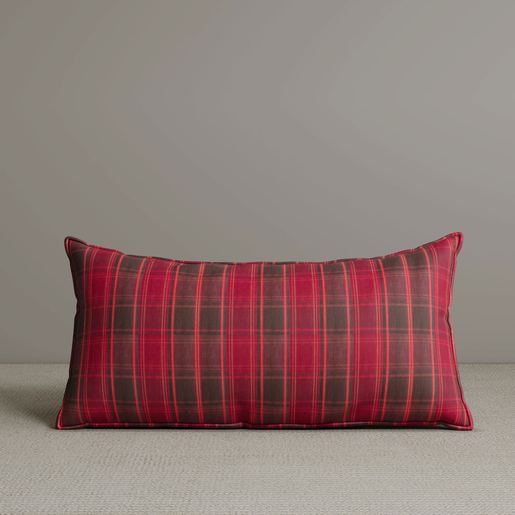 ‍Exclusive Waist Cushion in Garnet Red Checkered Cotton Linen, 56*27*12 CM (100% off)