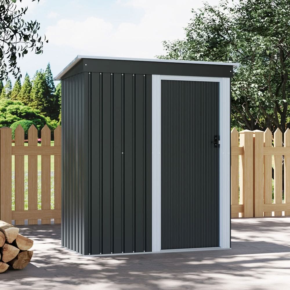 5 x 3 ft Metal Outdoor Storage Shed with Lockable Door for Garden (Ver. 2)