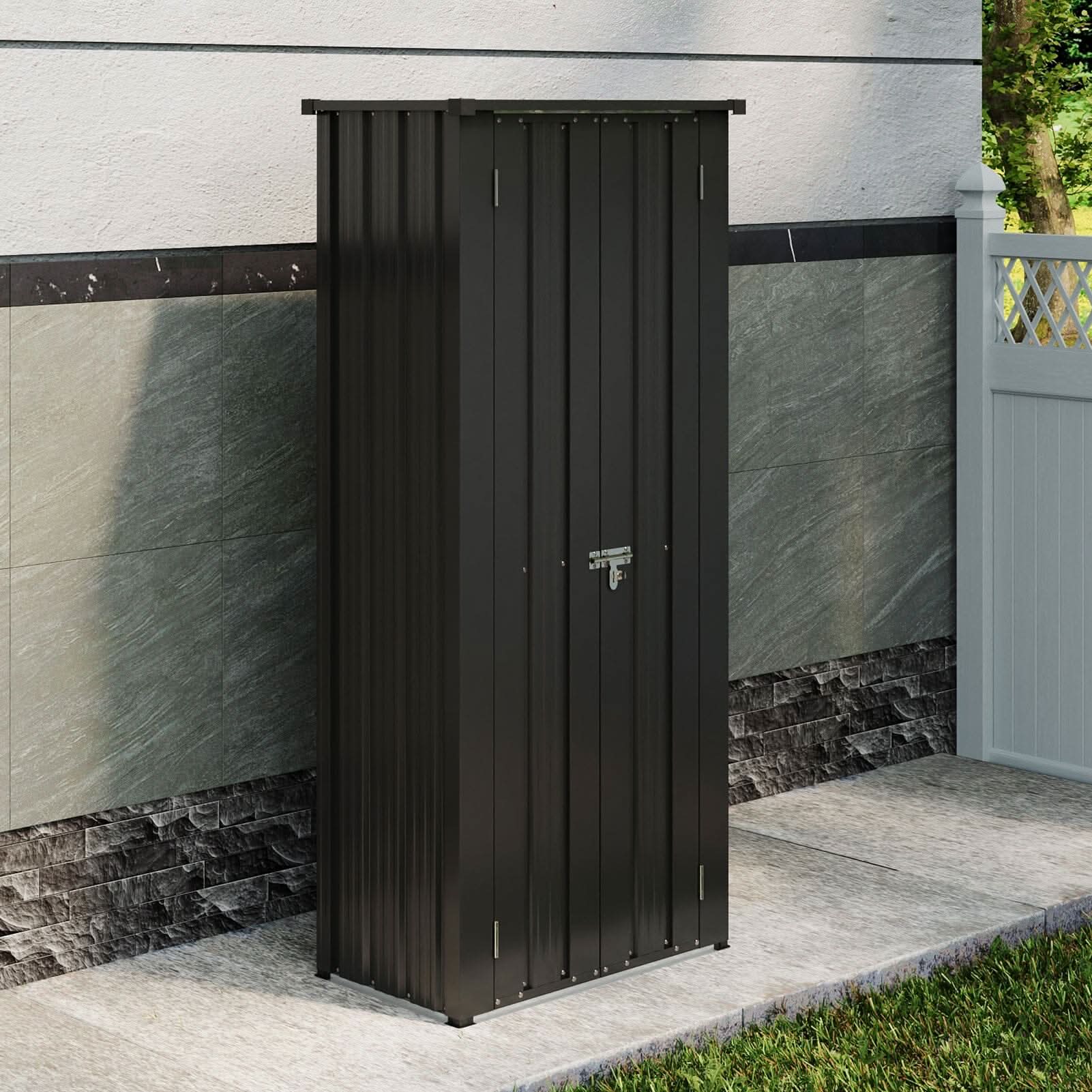 1.5*2.5ft Flat Roof Charcoal Black Tool Cabinet