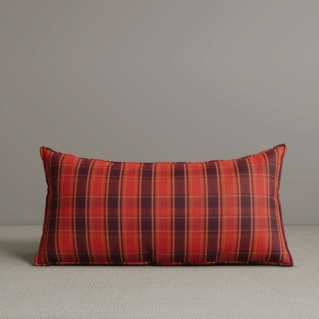 Exclusive Waist Cushion in Autumn Spice Checkered Cotton Linen, 56*27*12 CM