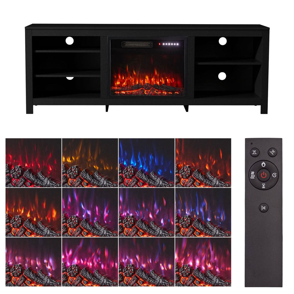 23Inch Electric Fireplace with TV Stand | 12 Flame Colours, Remote Control