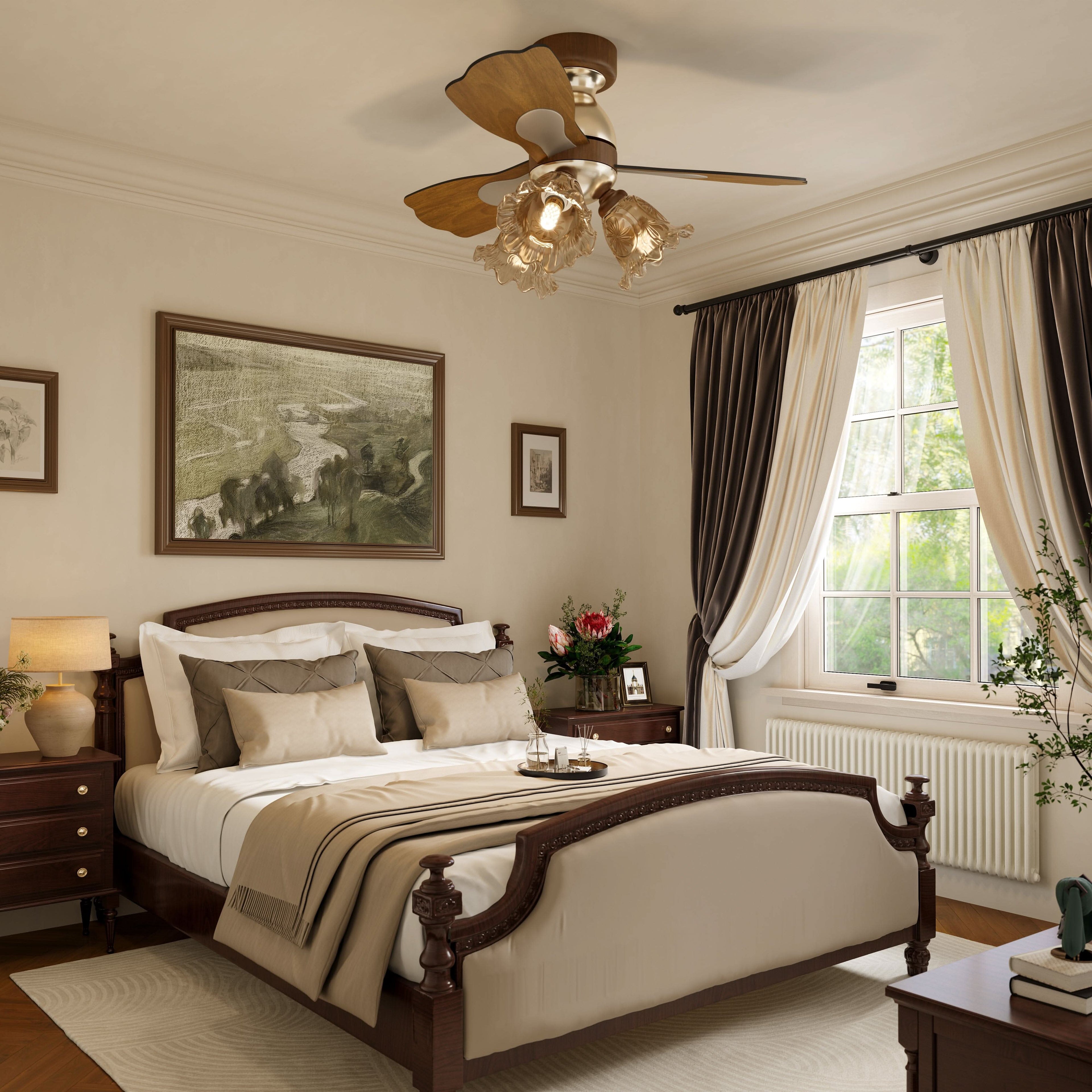Lightsin 36 Inch Ceiling Fan with Reversible Motor and Timer