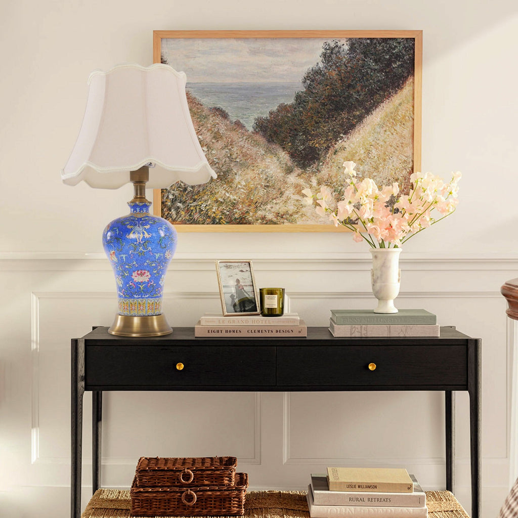 Lightsin Elegant Handcrafted Ceramic Table Lamp Collection with Floral Design