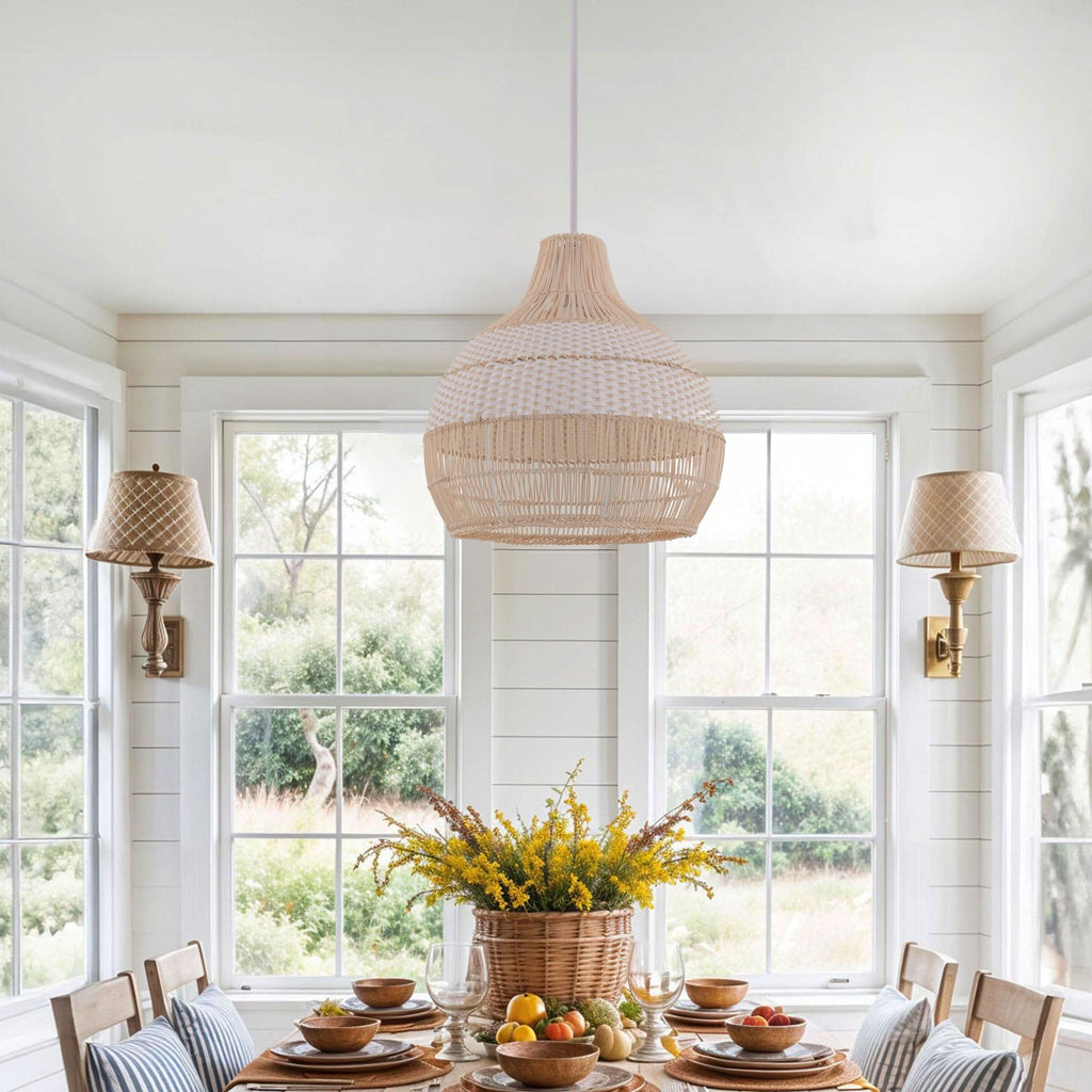 Cella-Lightsin Handwoven Rattan Pendant Light for Kitchen and Boho-Style Interiors