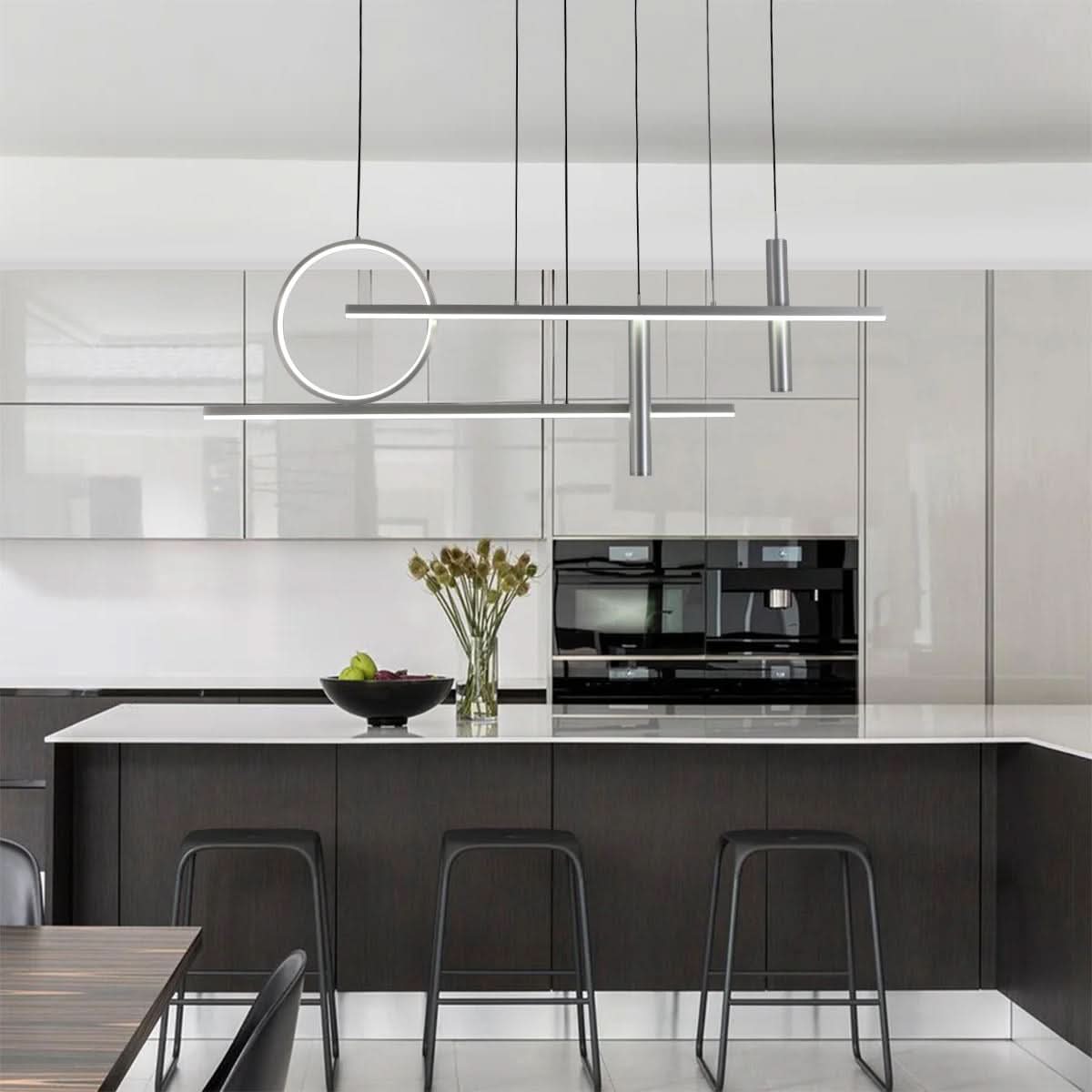 Lightsin LED Modern Linear Geometric Metal Pendant Light