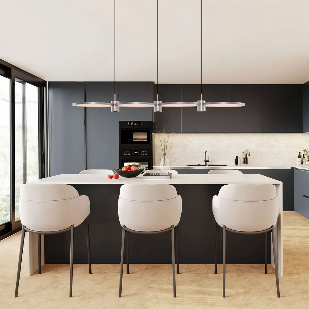 Lightsin Sleek Silver Linear Pendant Light with Acrylic Shades