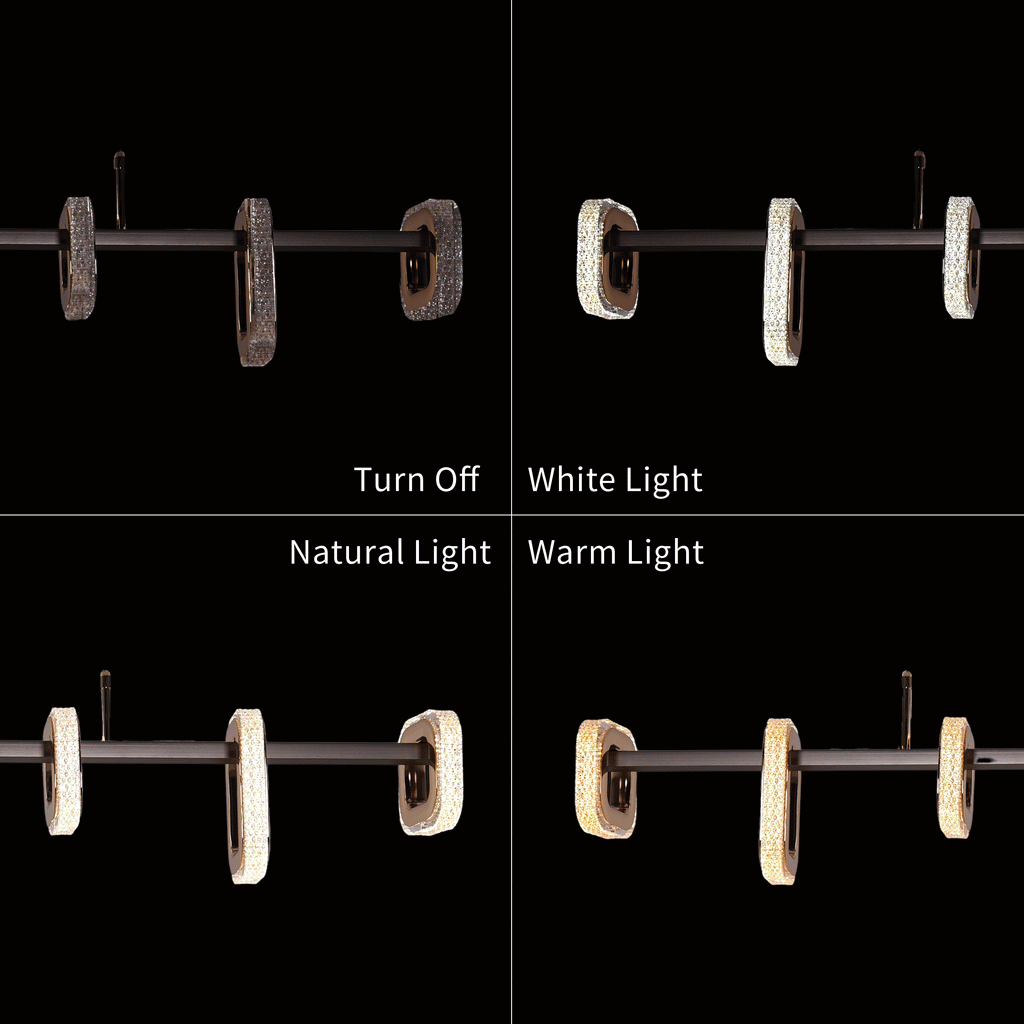 Lightsin Gold Linear LED Pendant Light with Acrylic Shades Metal Ceiling Lighting