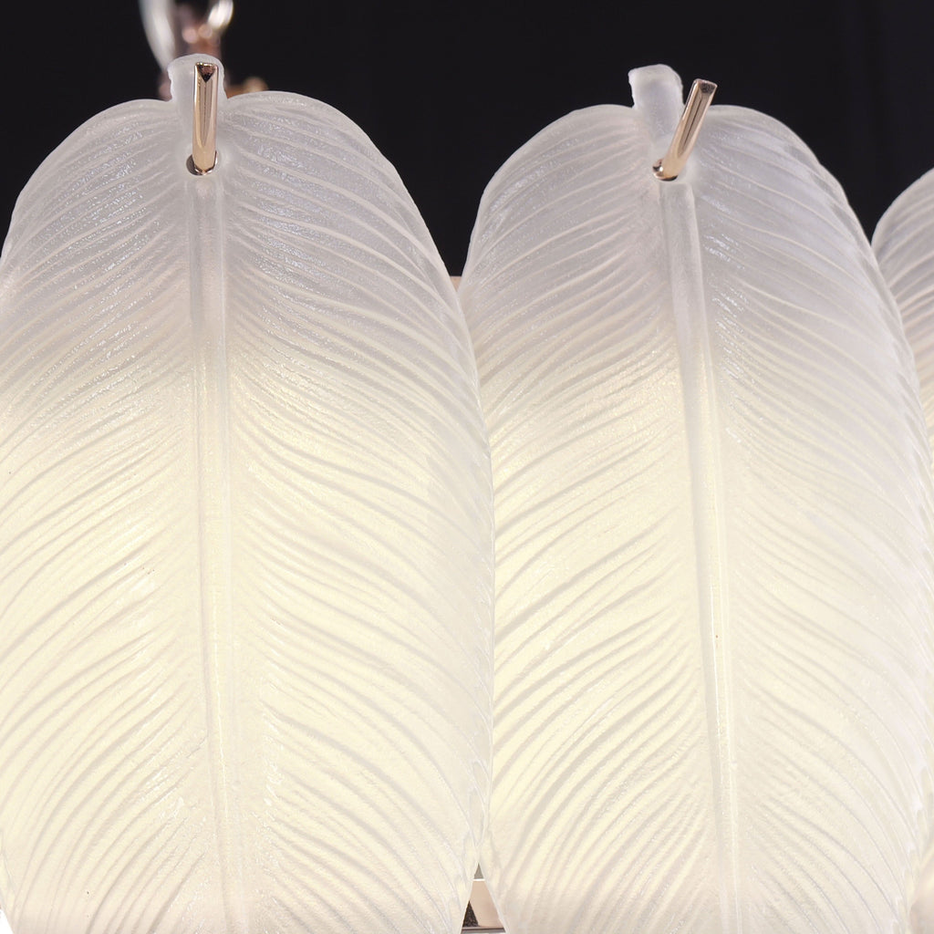 Lightsin Feather Inspired Luxury Glass Chandelier Modern Ceiling Light UK