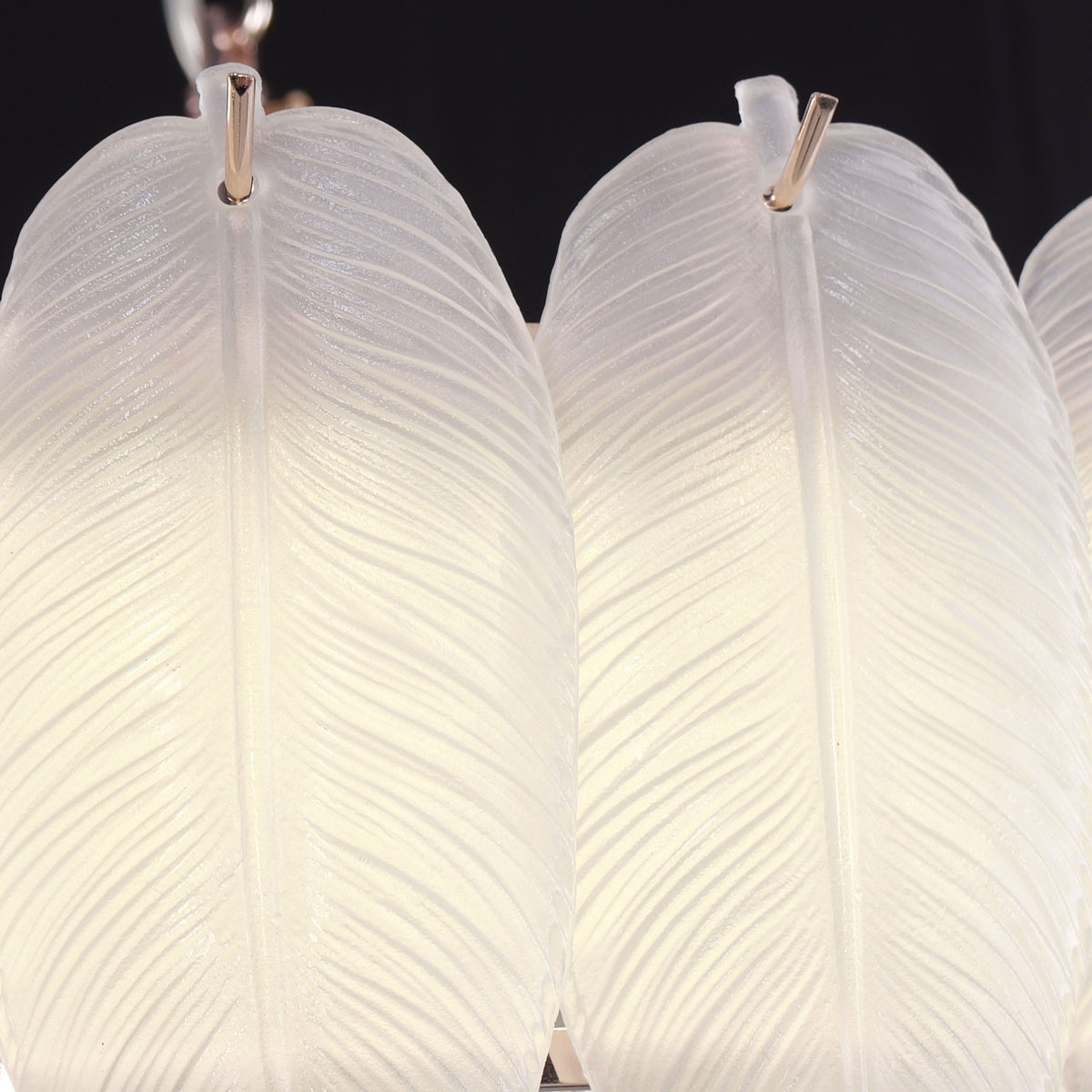 Lightsin Feather Inspired Luxury Glass Chandelier Modern Ceiling Light UK