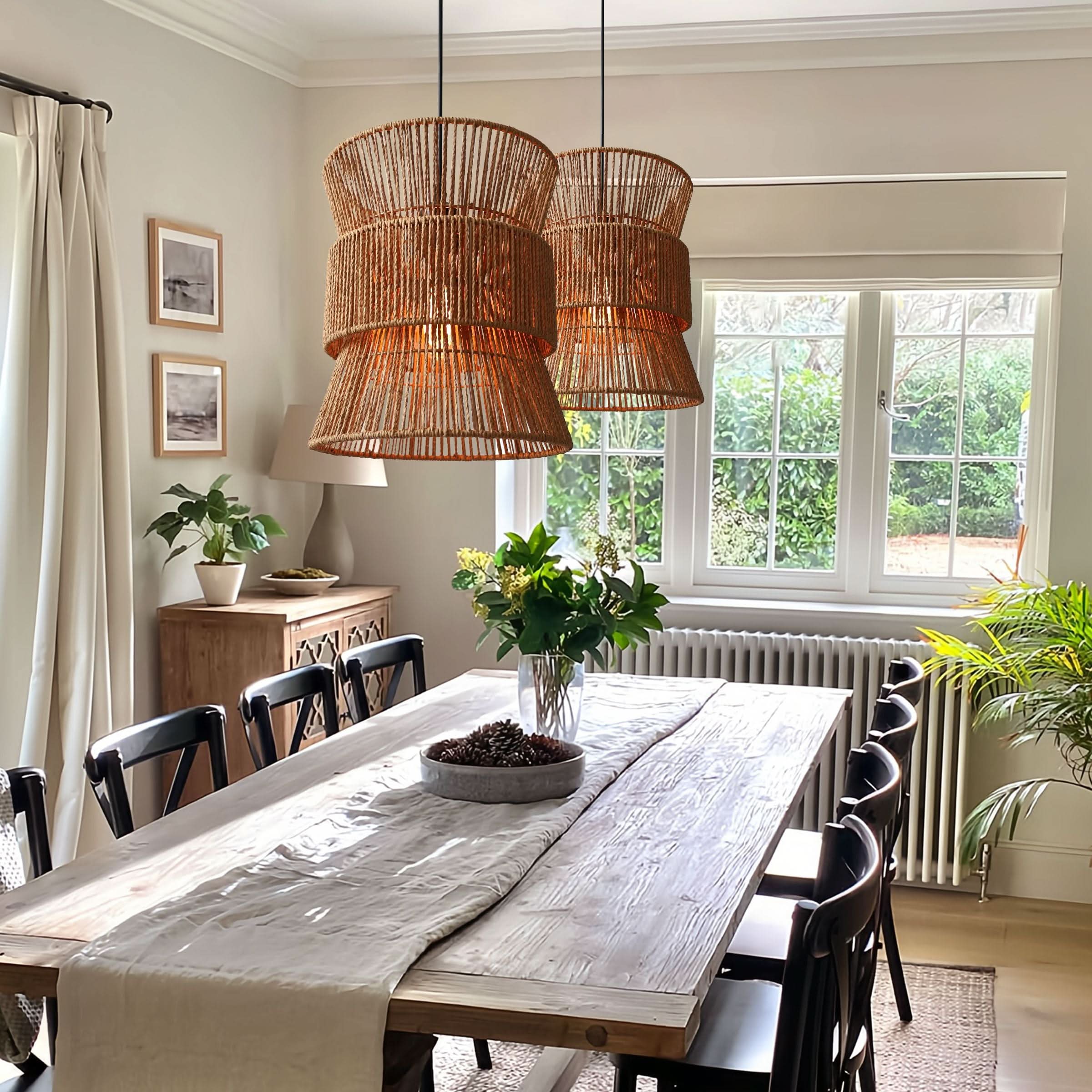 Lightsin Artisanal Handwoven Eco-Friendly Circular Pendant Light