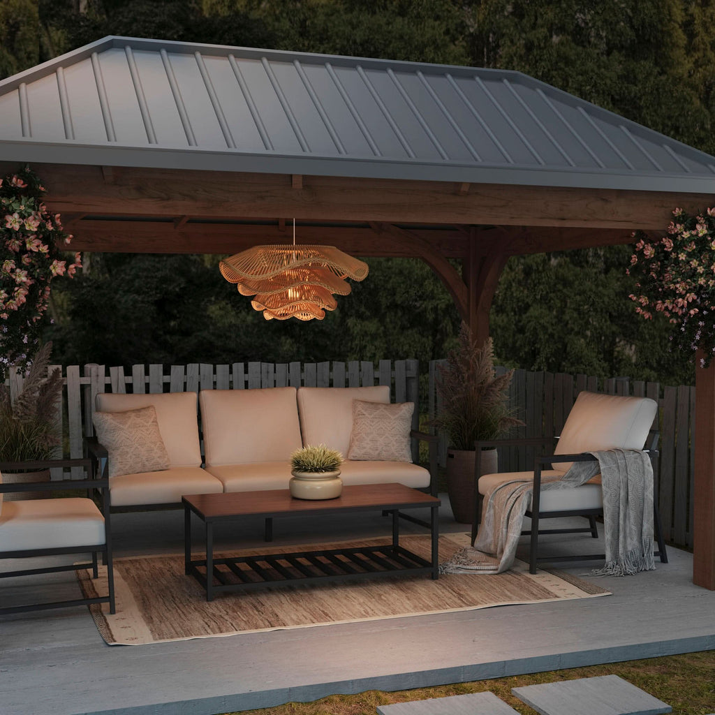 Lightsin Multi-tiered rattan pendant lamp