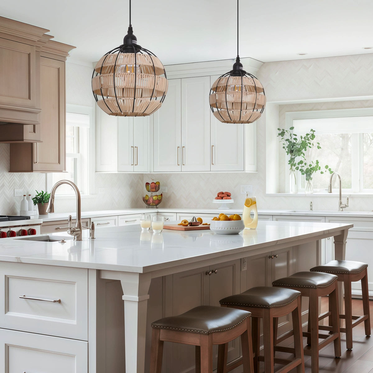 Glyph-Lightsin Woven Sphere Pendant Light for Cozy Natural Elegance