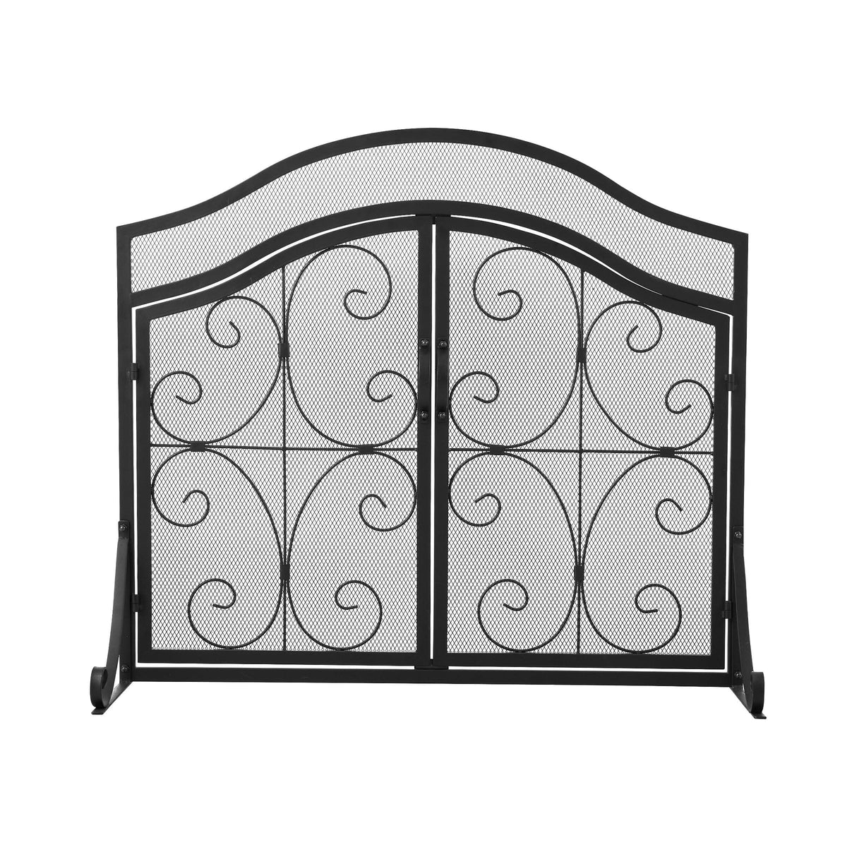 Smallbee Iron Fireplace Screen Black Powder-Coated – 90x32x78.8cm