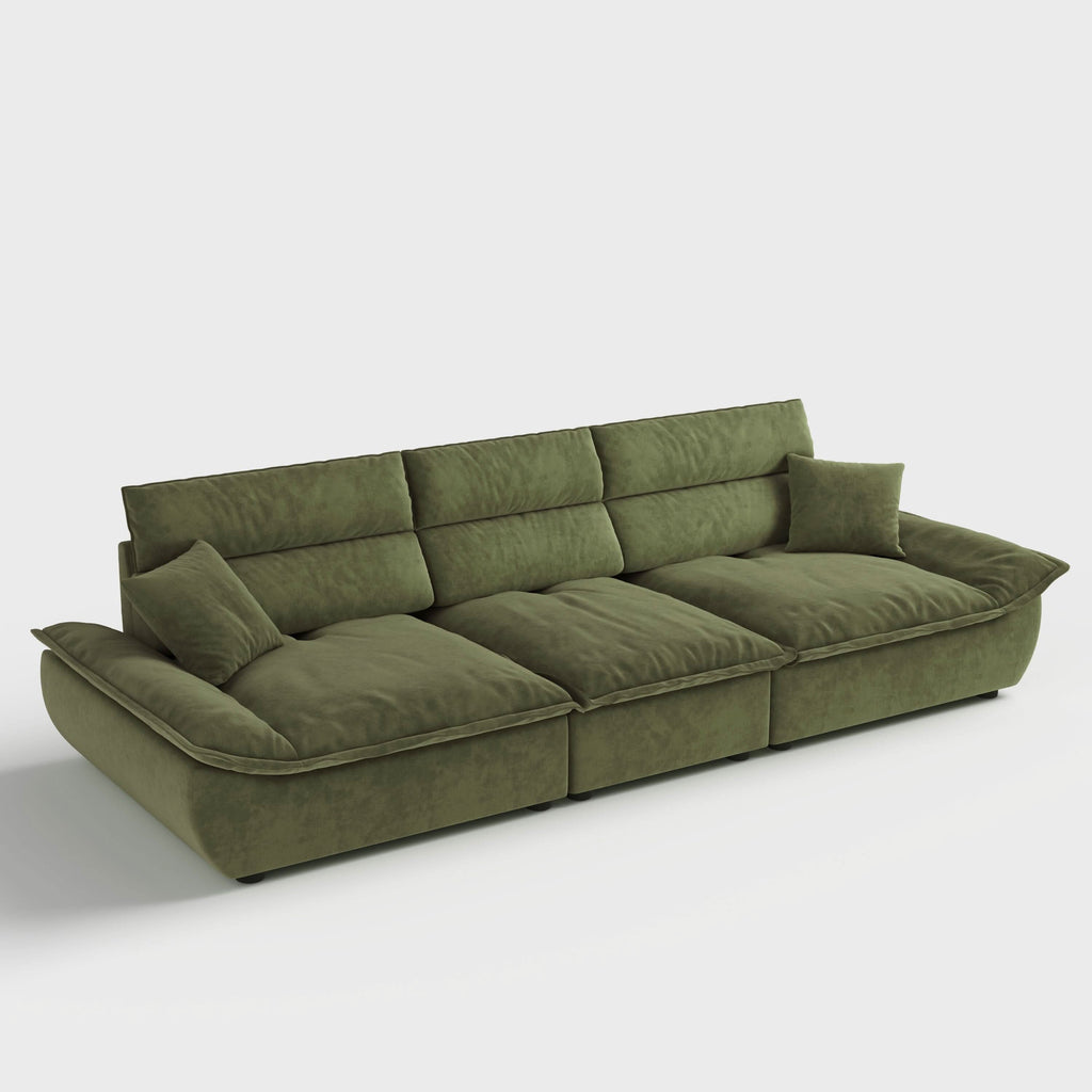 Cottonfy Adjustable Backrest Sailboat  Corduroy Sofa Green