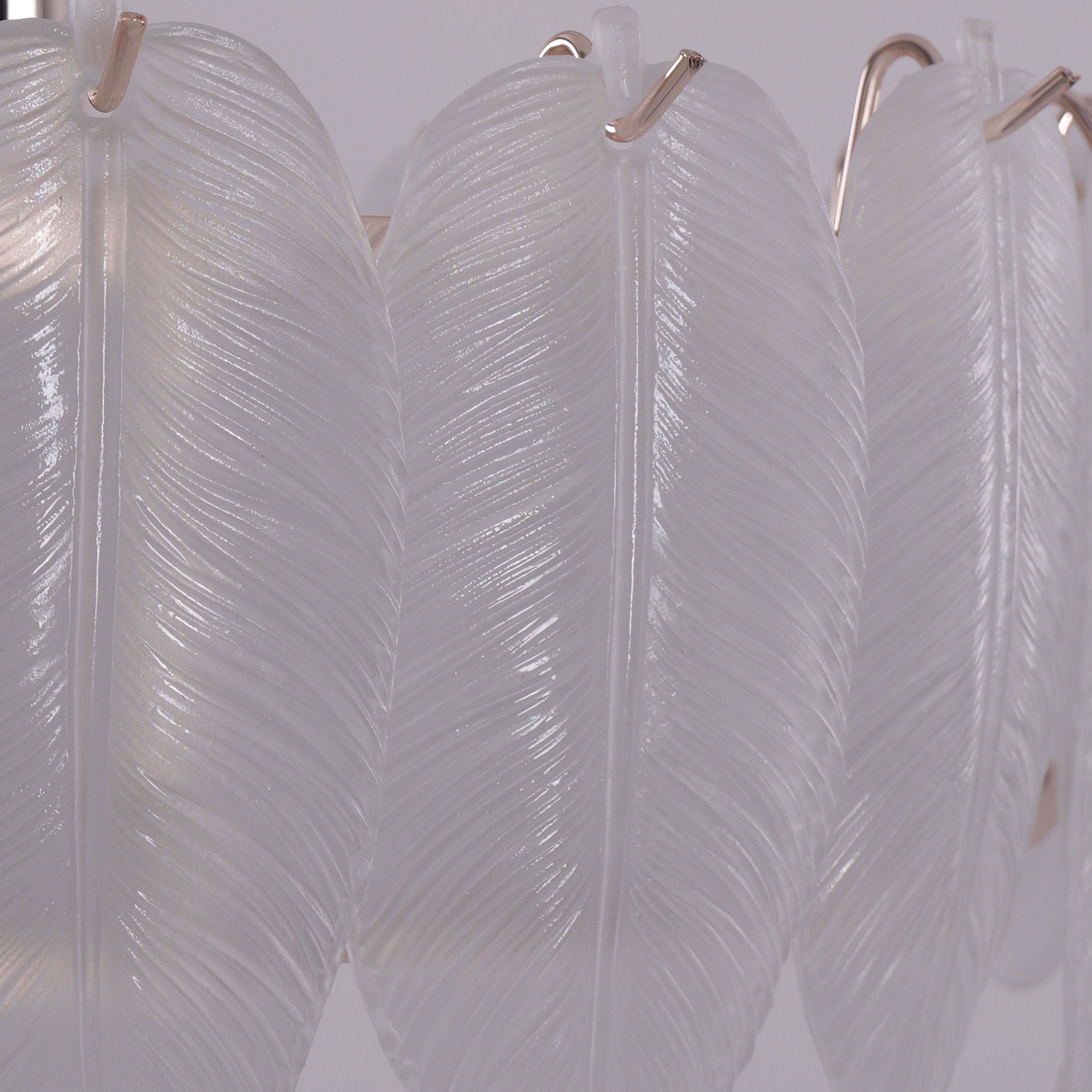 Lightsin Feather Inspired Luxury Glass Chandelier Modern Ceiling Light UK