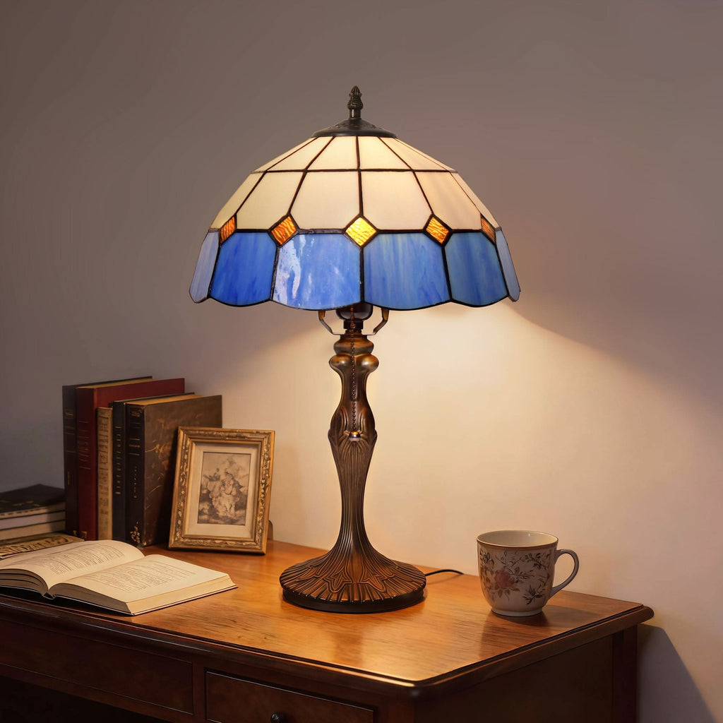 Lightsin Tiffany Table Lamp | Handcrafted Stained Glass Block Series