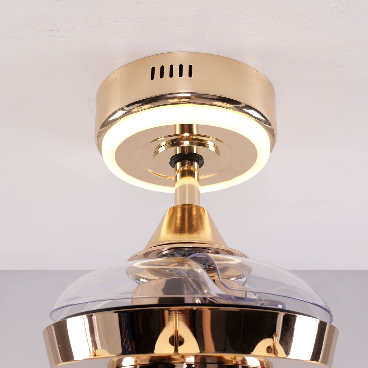 Lightsin Ceiling Fan Light with 6-Speed Control in Copper and Acrylic