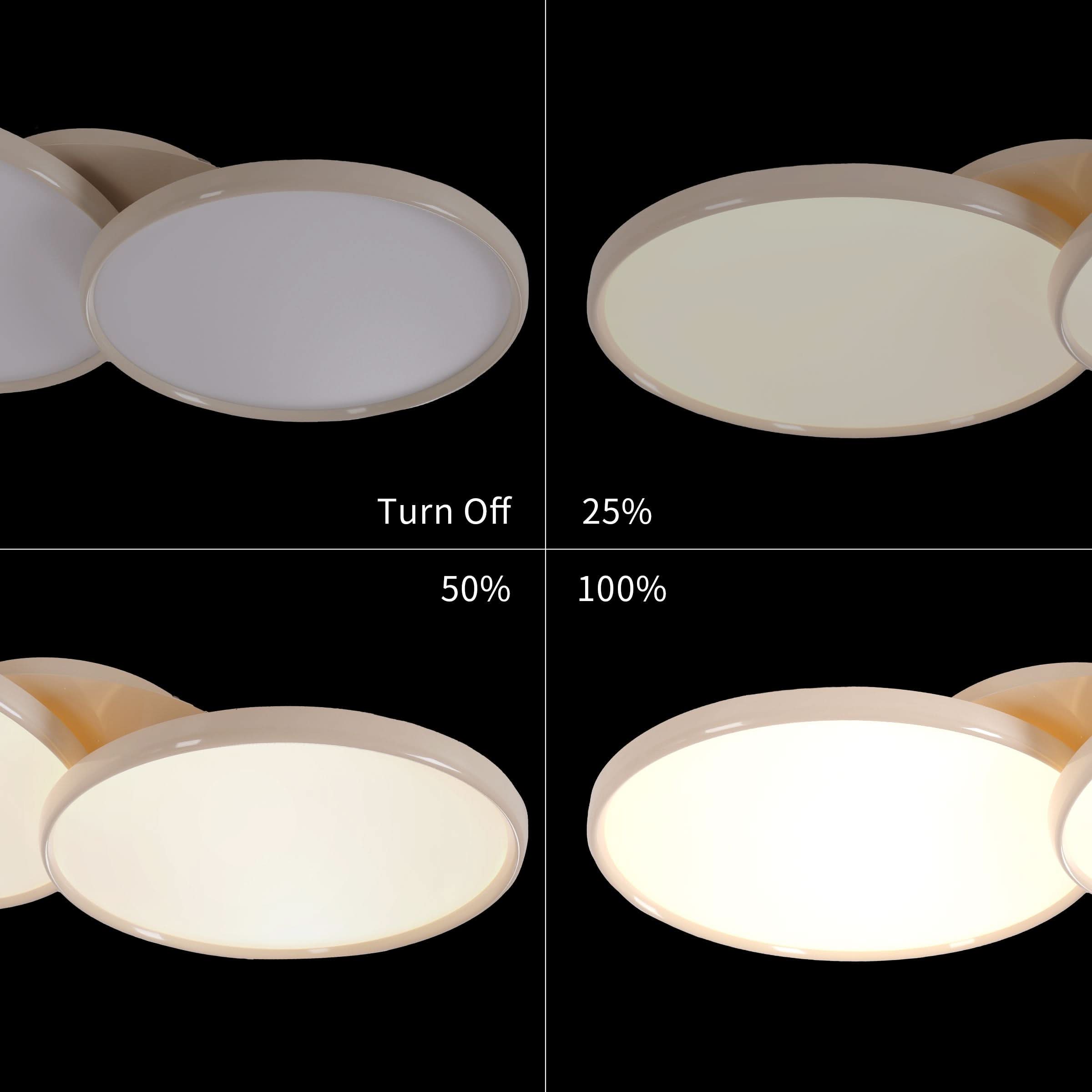 Lightsin Full Spectrum Dimmable Ivory White Aluminum Round LED Ceiling Light