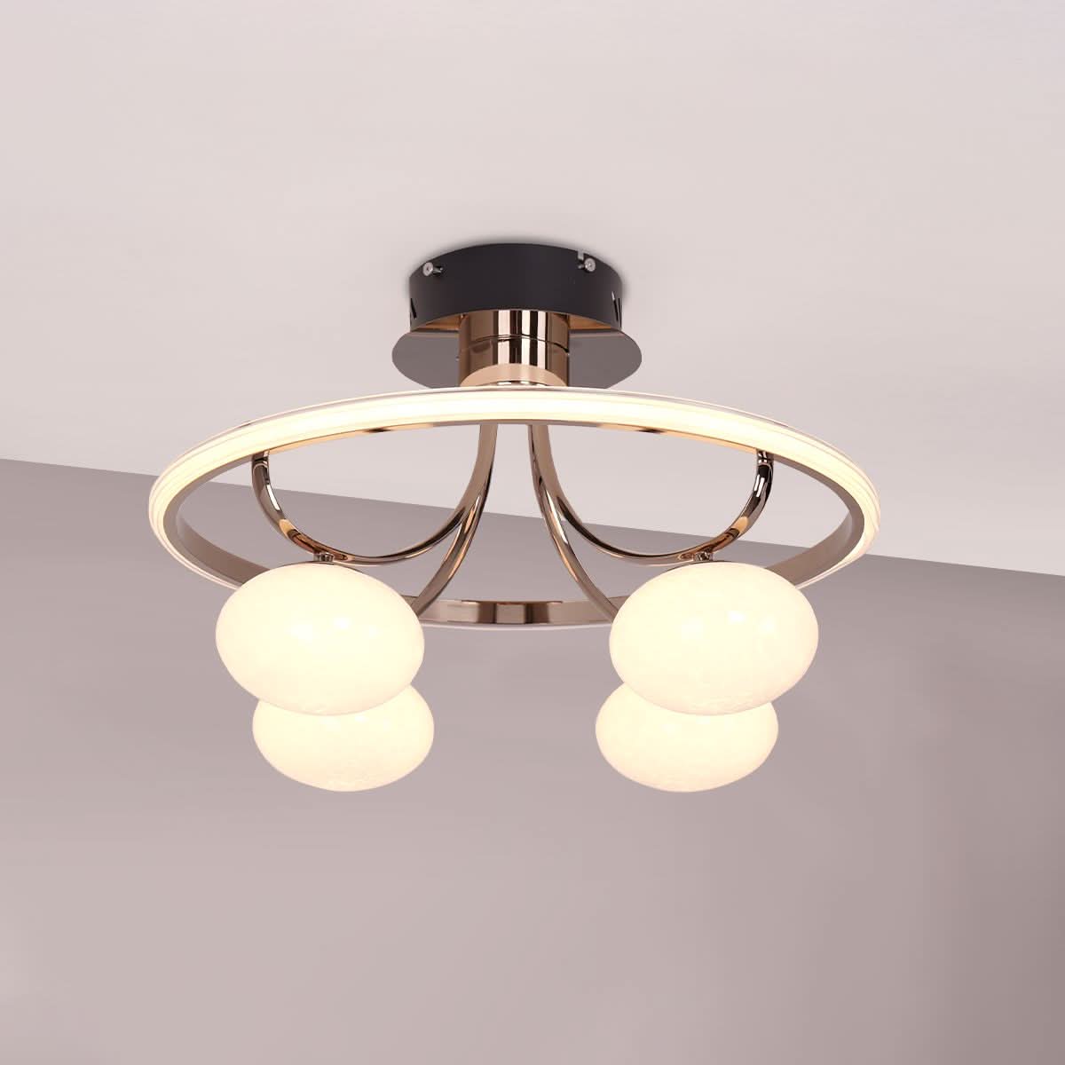Lightsin Elegant Circular Ceiling Light with Four Orbs