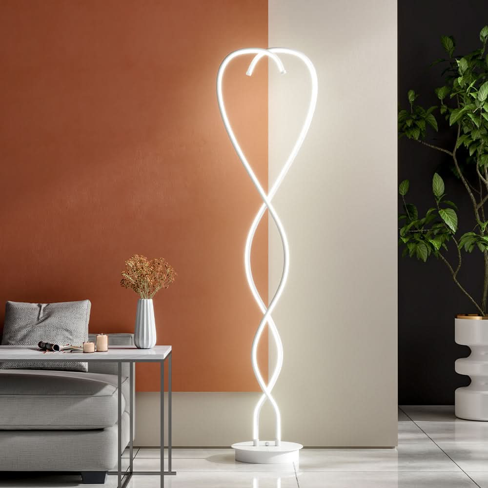 LED Floor Lamp Creative Standing Lamp with 2 Swirling Tubes