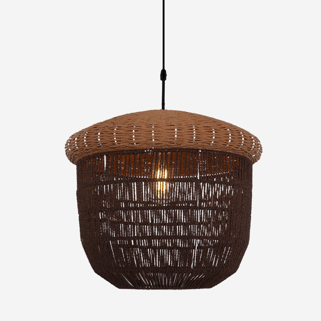 Lightsin Rustic Paper Rope Pendant Ceiling Light – Handwoven Eco-Friendly Light Fixture for Living Room, Dining, and Bedroom Ambiance