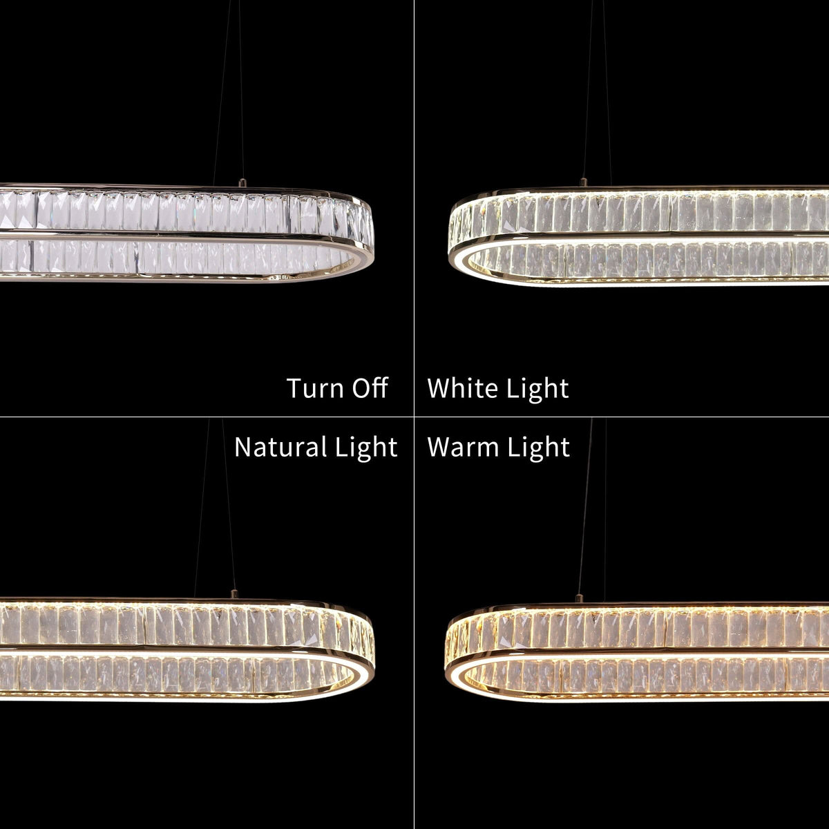 Lightsin Gold Crystal Ring LED Pendant Light Modern Chandelier Ceiling Lighting
