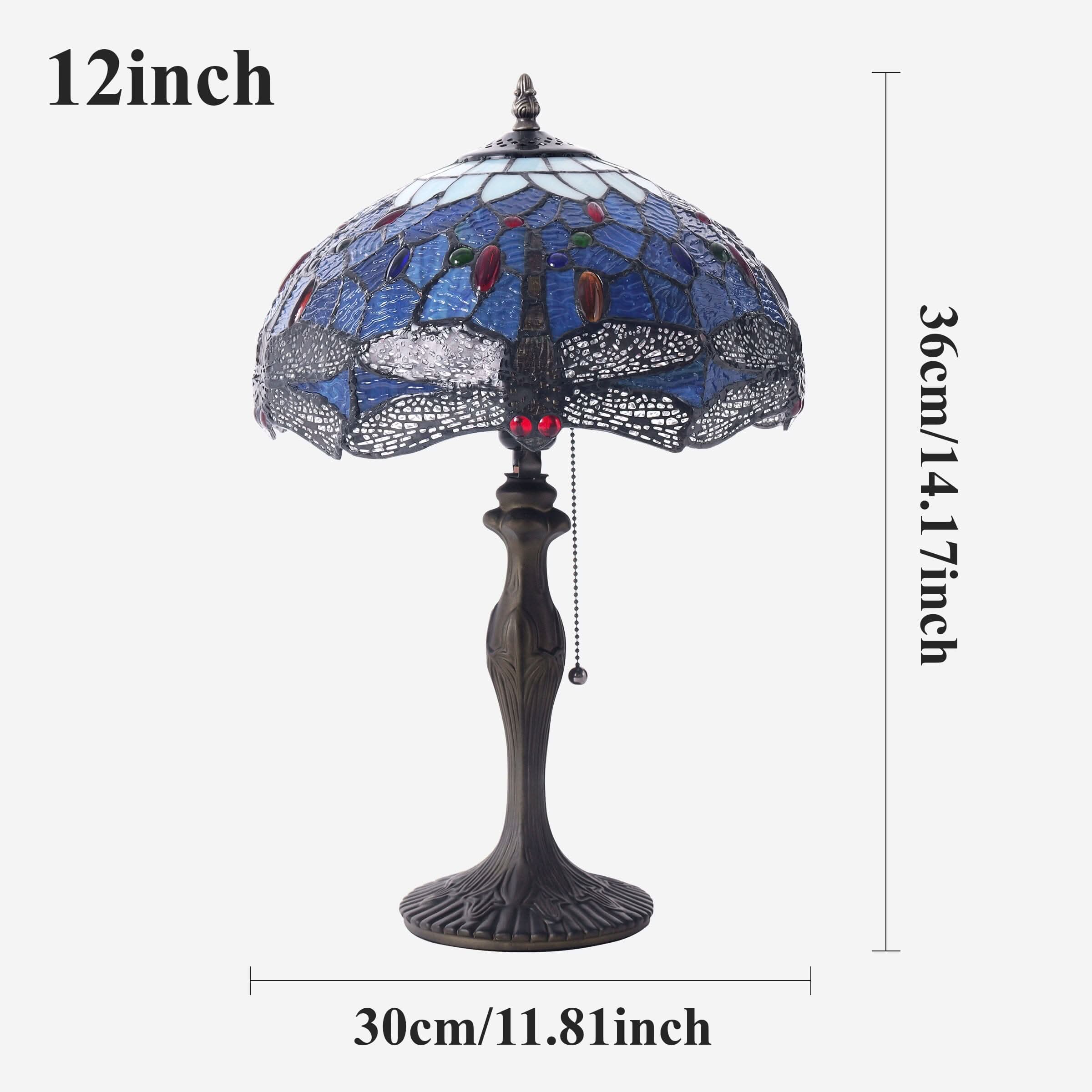 Lightin Tiffany Table Lamp | Handcrafted Stained Glass Dragonfly Series