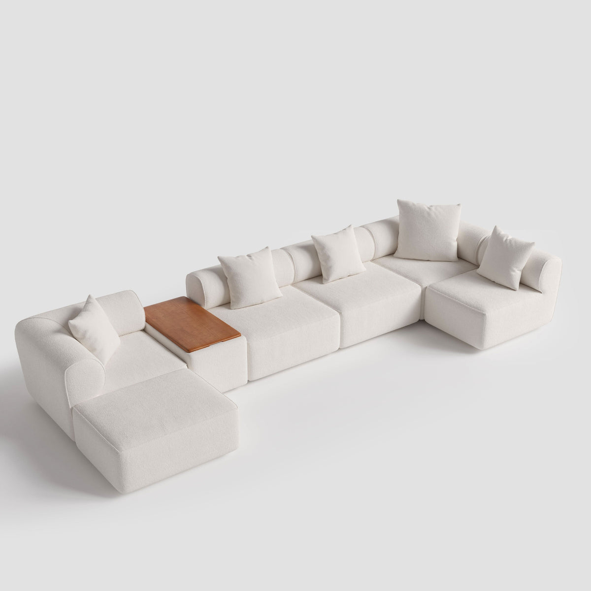 The Plump Modular Bouclé Sofa with Integrated Storage