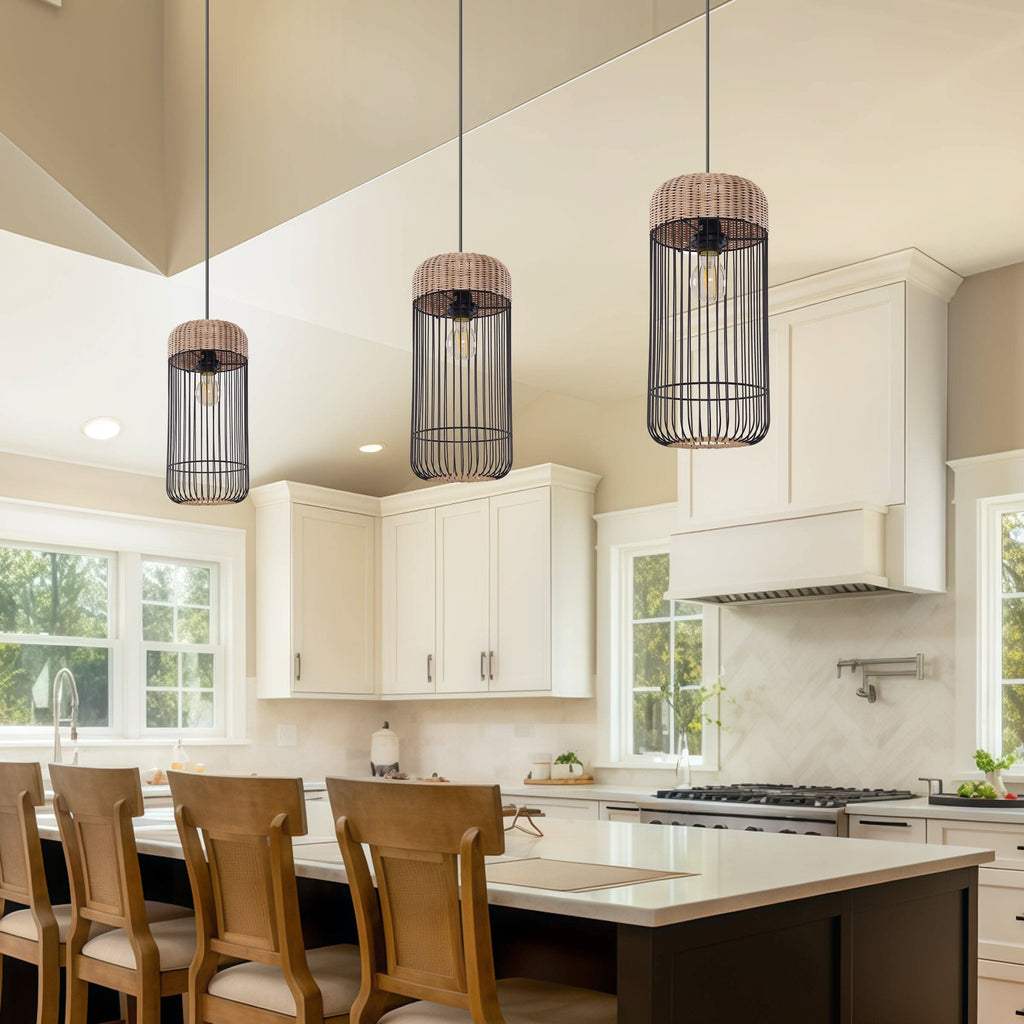 Glyph-Lightsin Woven Rattan Cylinder Pendant Light for Warm and Inviting Spaces